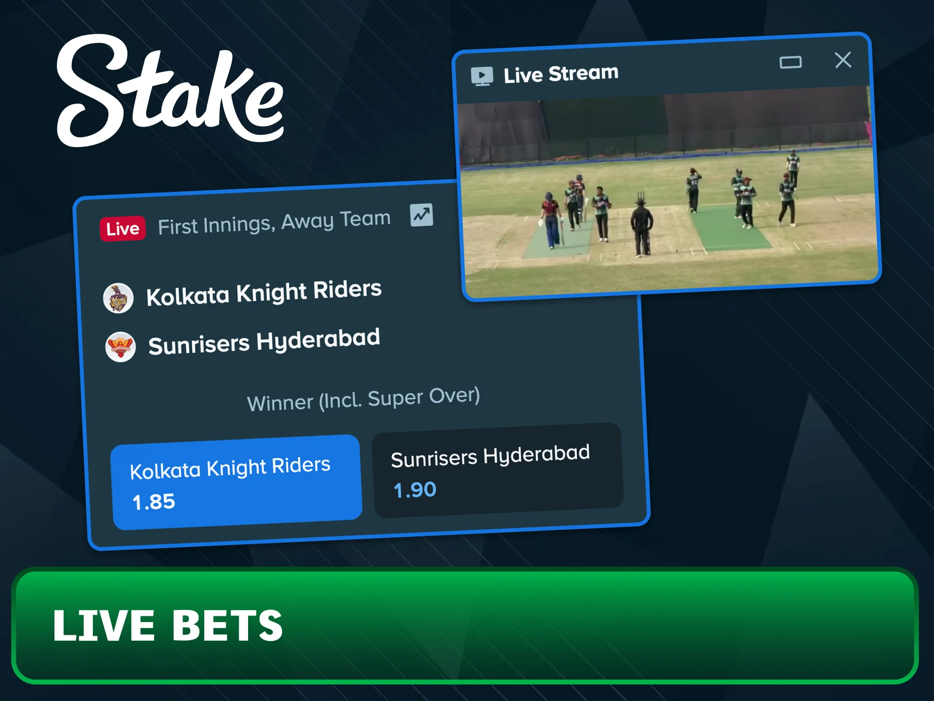 Bet on IPL matches live at Stake.